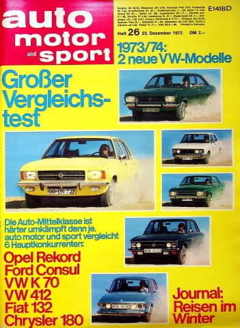 Deckblatt Auto Motor und Sport (26/1972)